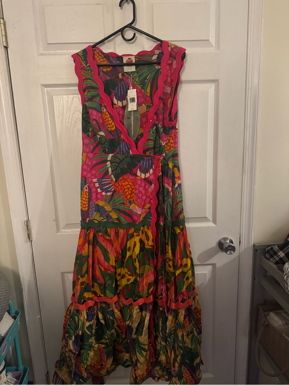 FARM Rio Pink Tropical Floral Maxi Dress